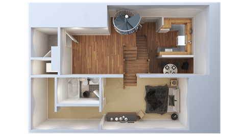Floor plan for 2 beds, 2 baths